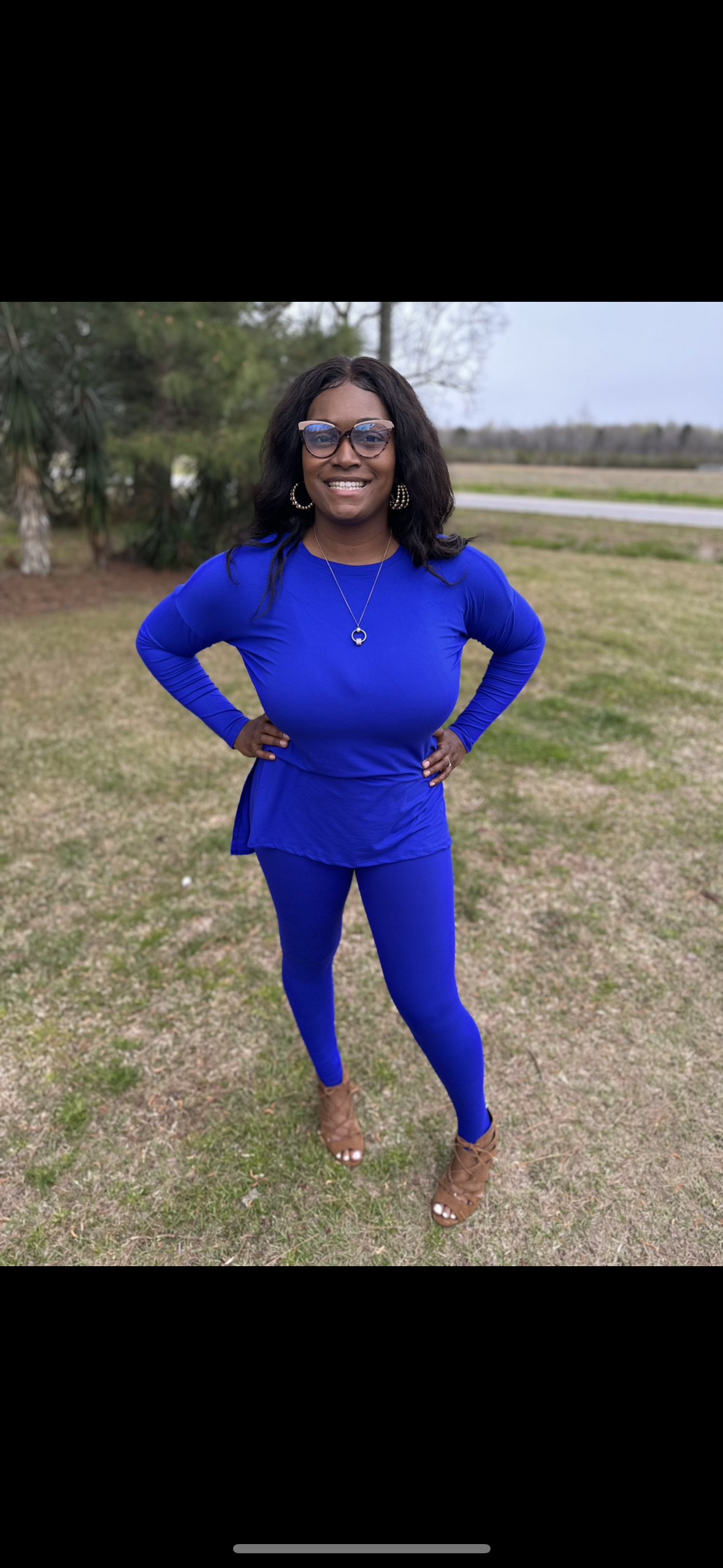 Electric blue legging set