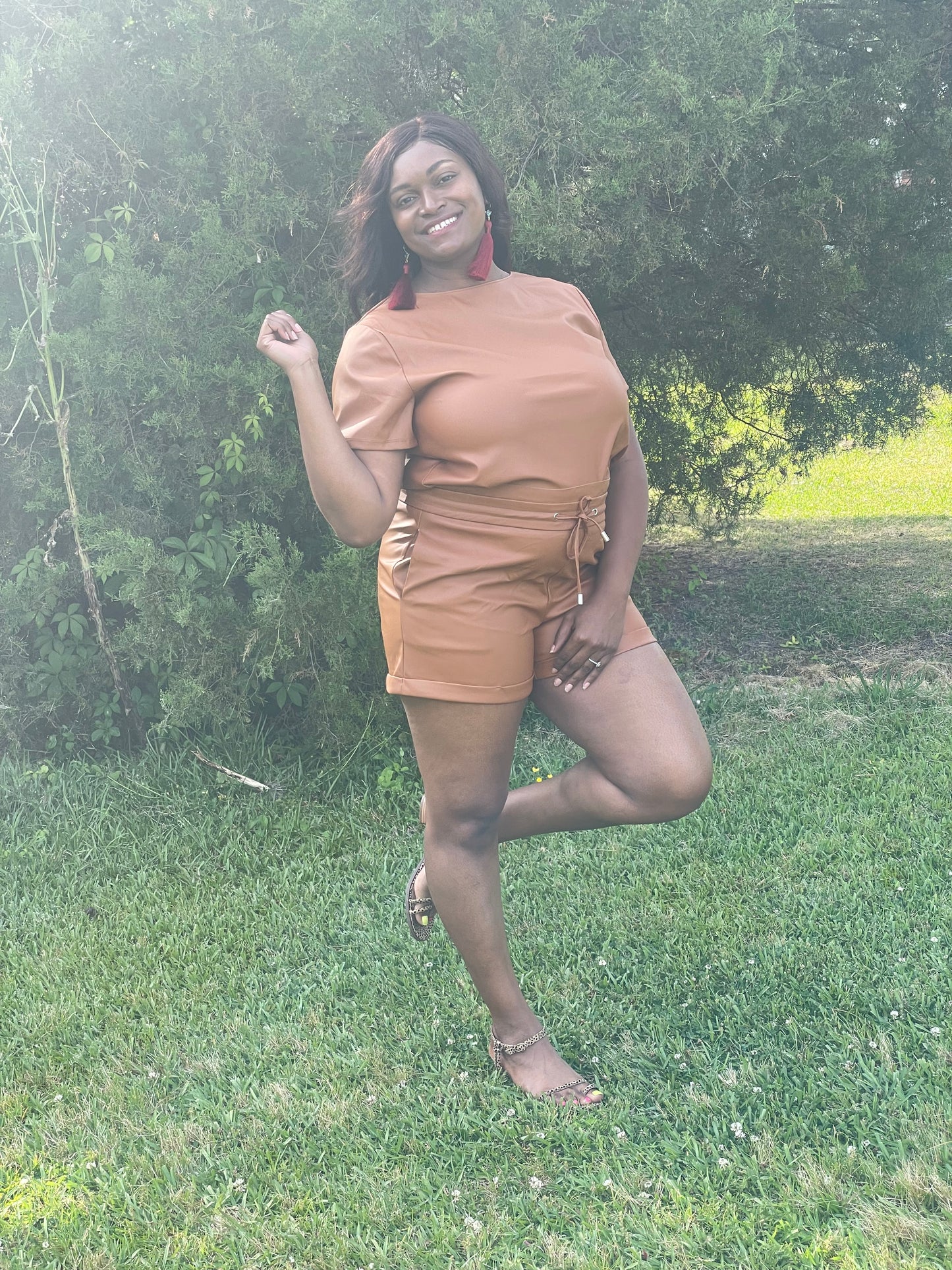 Faux Leather Camel set